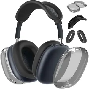 Case Cover for AirPods Max Headphones(2024/2020),Anti-Scratch Ear Pad/Ear Cups/Headband Case Cover for AirPods Max(USB-C). Clear Soft TPU and , Scratch Proof.