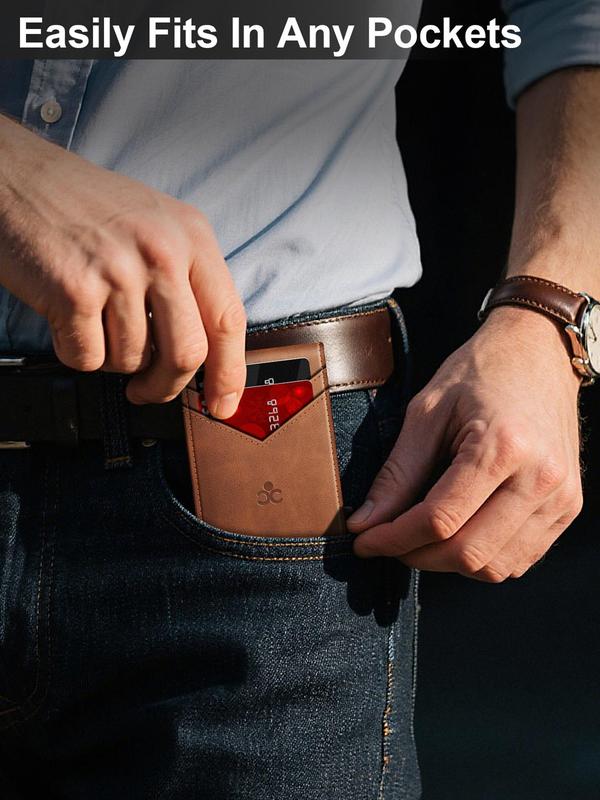 Men's Minimalist RFID Blocking Card Holder, Slim Pop Up Wallet, Simple Style Card Holder for Daily Use, Credit Card Holder Men's Minimalist RFID Blocking Card Holder, Slim Pop Up Wallet, Simple Style Card Holder for Daily Use, Credit Card Holder