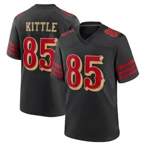 Kittle #85 Black New Football Jersey Shirt Short Sleeve High-Quality Fabric Unisex Fit S to 5XL Movie Jersey Inspired by Mud Dawgs Movie Breathable V-neck Design