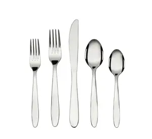 Mainstays Breck 20-Piece Stainless Steel Silver Flatware Set, Service for 4 Adults