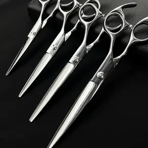 Wingsbro Professional Hairdressing Scissors, Haircut Hair Styling Barber Tools, Flat Cutting Texturizing Shears, Ergonomic Design, Barber Use, Heatless, Four Sizes Available