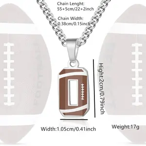 Stainless Steel Football Number Necklace for Men – Silver Athlete Pendant, Daily Wear Sports Jewelry Gift