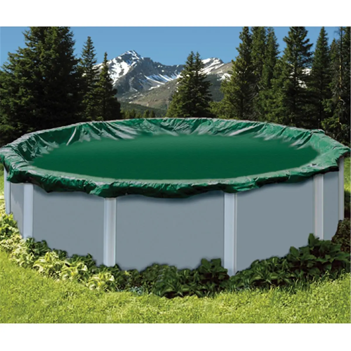 Swimline Ripstopper Winter Swimming Pool Cover for 30 ft. Round Pools, Heavy-Duty Tear-Resistant Woven Polyethylene, Round Pool