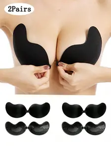 2Pairs Sticky Bra Invisible Push-Up Breast Lift Backless Nipple Covers Self Adhesive Strapless Bra Reusable Invisible Bra Front Closure Backless Strapless Petals Adhesive Bra Pads For Women Suitable For Backless Dresses And Bridal Lingerie