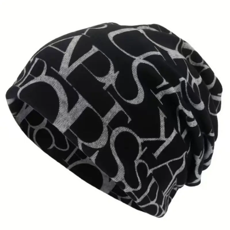 Unisex Casual Letter Pattern Knit Hat, Warm Winter Cap for Outdoor Activities & Daily Wear, Fashionable One-Size Fits All, Knitted Hat, Casual Headwear