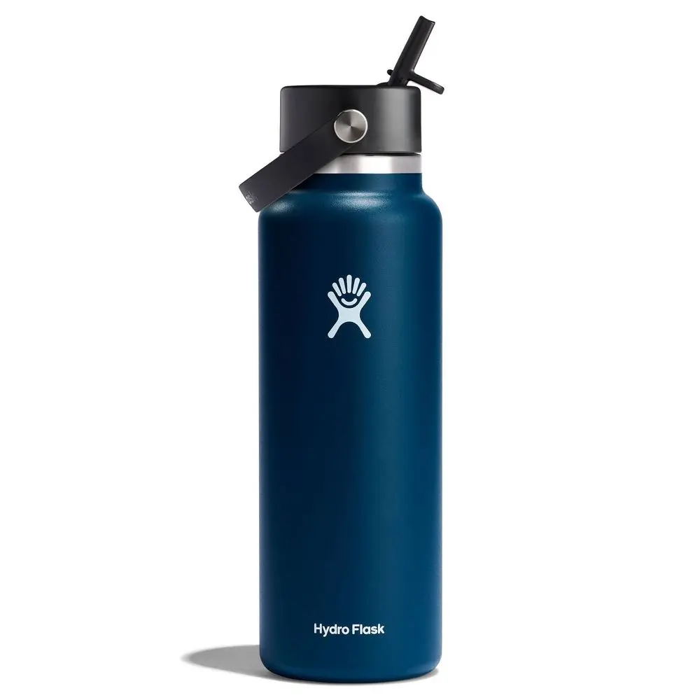 Hydro Flask 40oz Wide Mouth Flex Straw Bottle - Indigo: Vacuum-Insulated BPA-Free