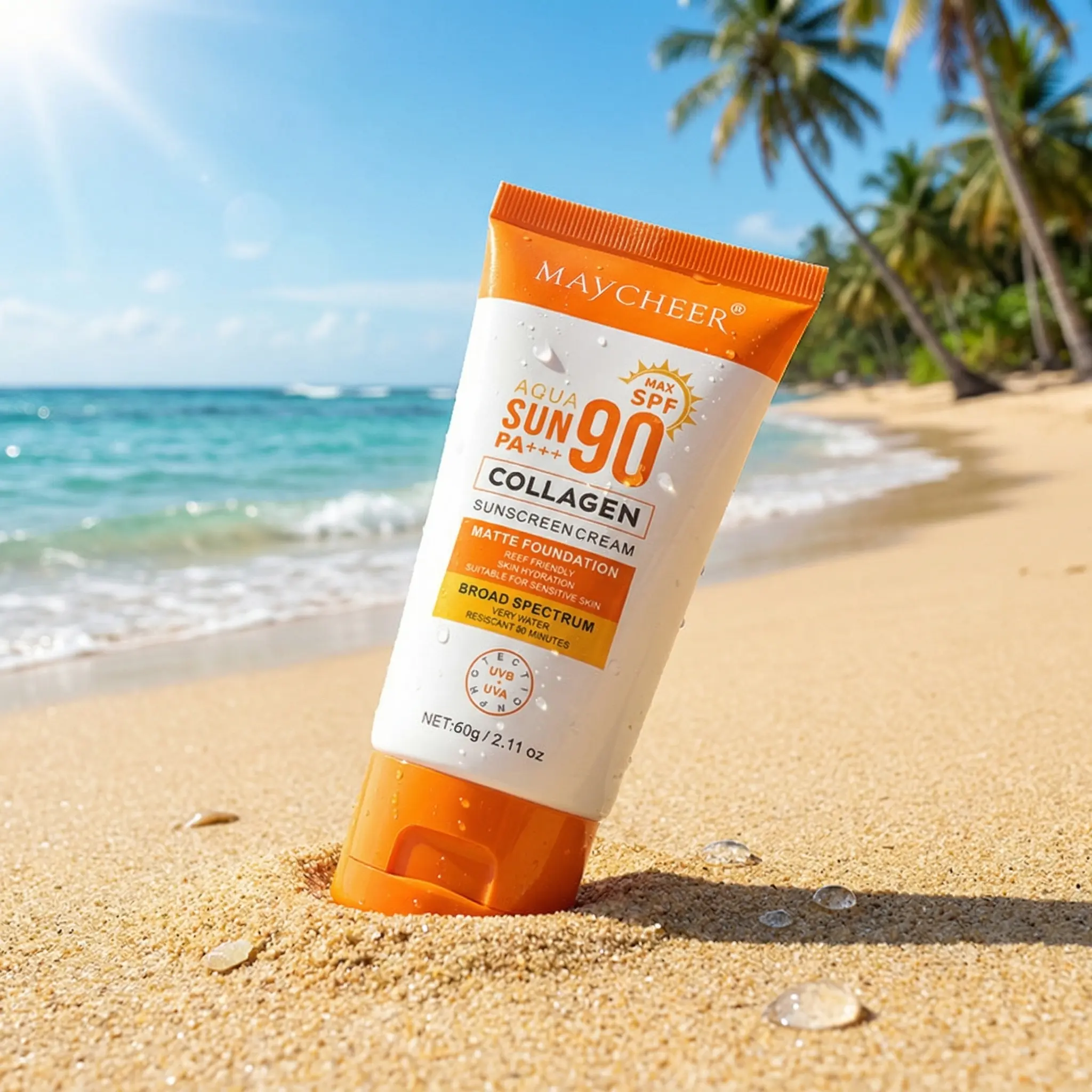 [New Summer Arrivals] [MAYCHEER] Sunscreen SPF90+ 2.11 oz Lightweight & Non-Greasy Face UV Protection Summer Must-Have