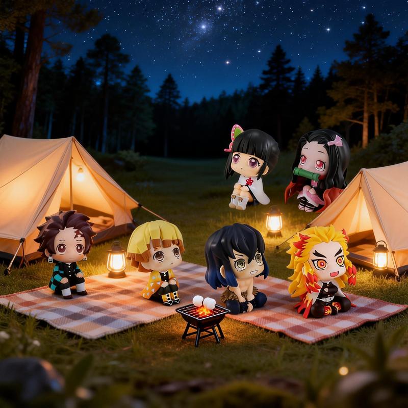 Set of 6 Anime Figures Set, Anime Stuff Assembled Action Figures Toy Set for Birthday Christmas and Fan Collection