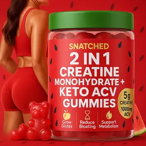 Snatched 2 in 1 Creatine Monohydrate & Keto ACV Gummies - 120ct Fitness Diet Supplement for Glutes & Metabolism Support