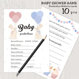 Gender Reveal Baby Shower Party Game Prediction & Advice Cards Set, 10pcs Gender Reveal Card Kit, Perfect for Baby Showers & Birthdays, Interactive Fun Family Games