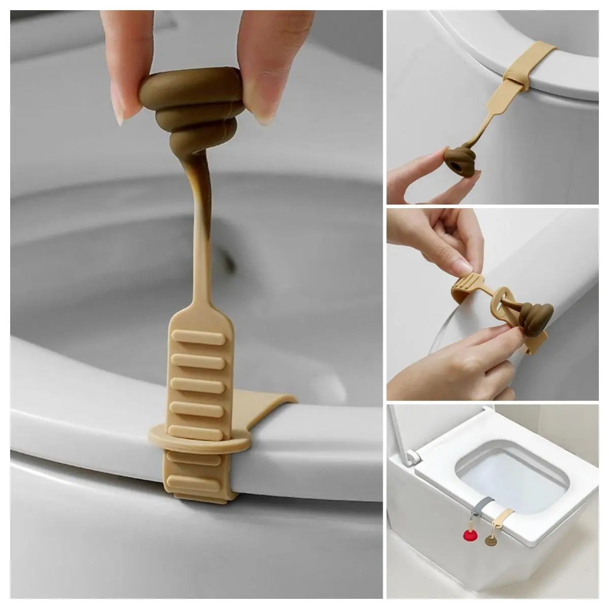 Creative Toilet Lid Lifter Portable Toilet Seat Lifting Handle Silicone Toilet Supplies Toilet Seat Opener Buckle for Bathroom