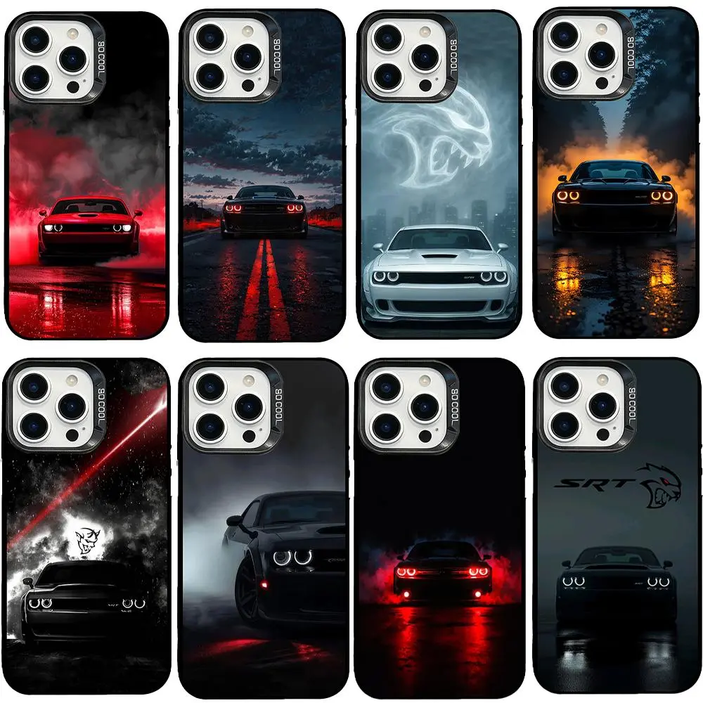 Dodge Challenger SRT Hellcat Demon Protective Smartphone Casing - Eco Plastic, Anti-Drop, Shockproof Muscle Car Accessory with Contemporary Art Design for iPhone 17 Air,16 Pro Max,15,14 Plus,13,12,11 - for Car Enthusiasts, Eco-Friendly