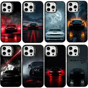Dodge Challenger SRT Hellcat Demon Phone Cases for iPhone 17 Air 16 Pro Max 15 14 Plus 13 12 11 Shockproof Muscle Car Cover Gift for Car Guys