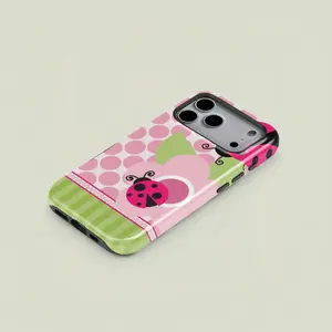 Insect Phone Case - Compatible with iPhone 17 16 15 14 13 12 Pro Max and Pro Plus Black protective frame 6.5-foot drop test certified Valentine's Day-themed red ladybug design trendy style small business owned by a woman | Bugs & Berries