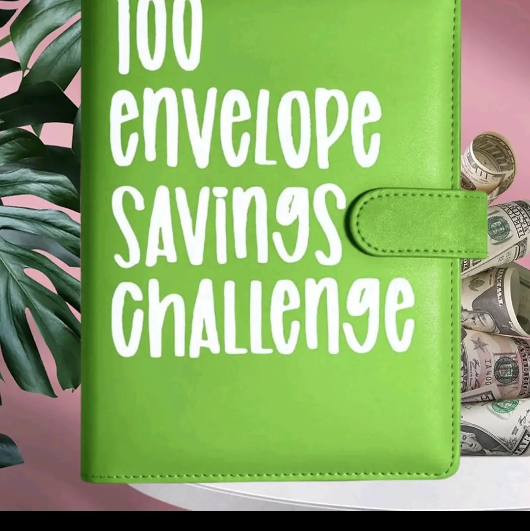 100 Envelope Challenge Binder, Money Saving Challenge Book - A5 Size Budget Binder with Cash Envelopes