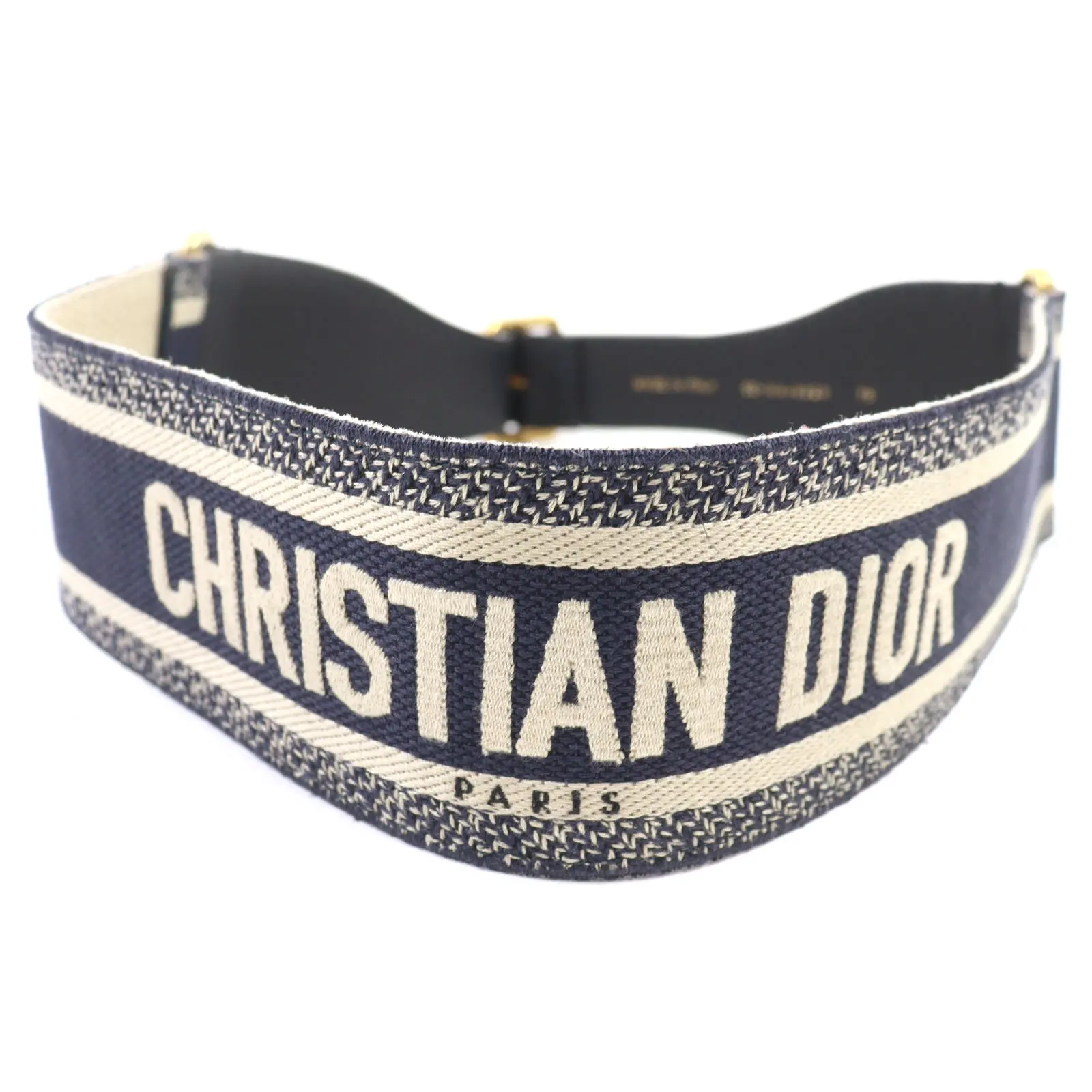 Pre-owned Dior Canvas Small Leather Goods Christian Embroidery Belt
