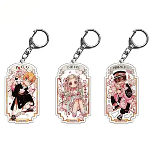 Japan Anime Toilet-bound Hanako-Kun Keychain Romantic Card Design Acrylic Pendant Key Ring Jibaku Shounen Hanako Kun Key Holder