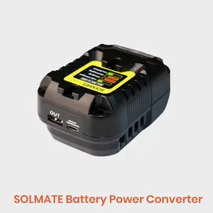 SOLMATE 100W USB Battery Charger Converter Compatible for Dewalt 12V/20V Li-ion Battery with USB Output & Type-C Fast Charging Charge with Smartphone Laptop for Camping