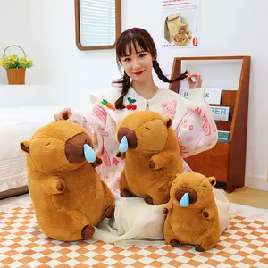 Capybara With A Running Nose Plush Toy,Cute Capybara Anime Fluffy Toy,Cute Simulation Stuffed Animal For Home Sofa & Bed Decoration,Cudding Toy For Kids & Adults