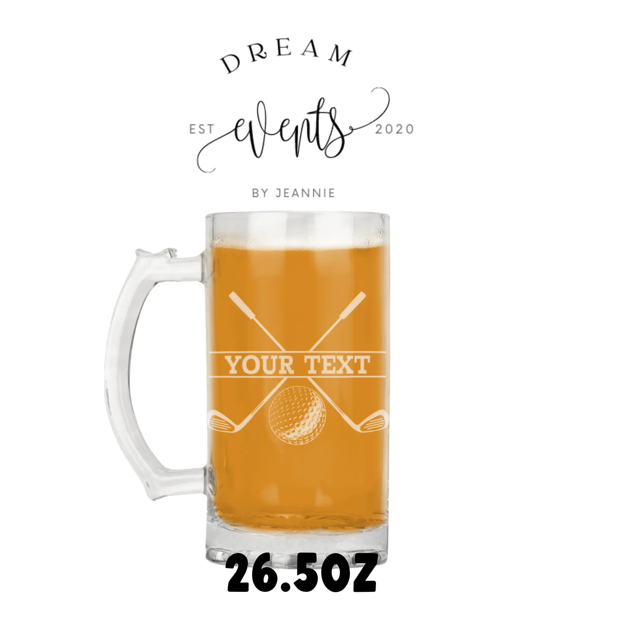 Engraved Beer Mug Personalized golf  Stein Etched Beer Mug