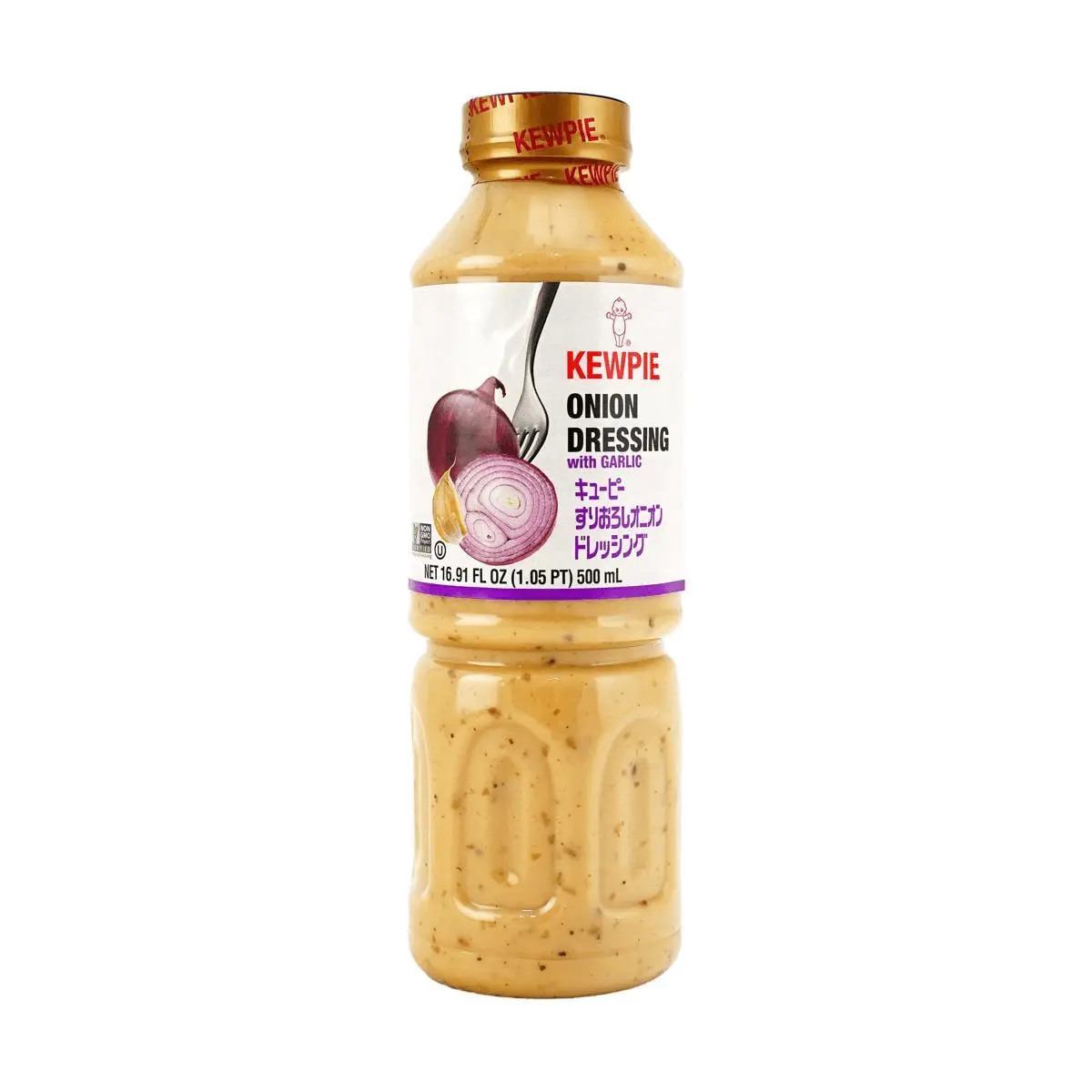 Kewpie Japanese Garlic Onion Flavor Salad Dressing 500ml - Creamy & Savory Umami Taste