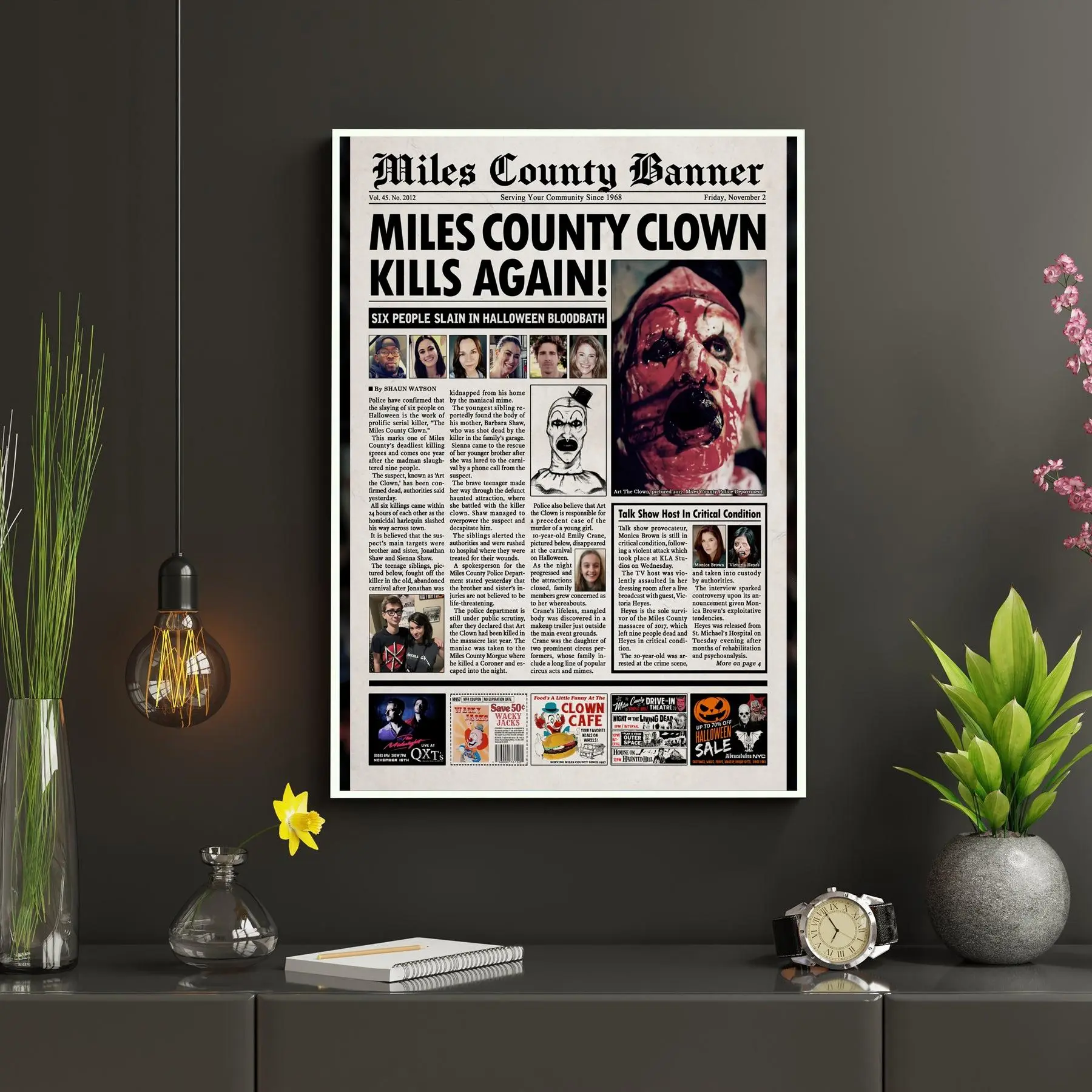 Terrifier 2 Newspaper Poster Print - POSTER NO FRAME