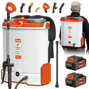 Battery Powered Backpack Sprayer 4.2Gallon, 45-90PSI Adjustable Pressure, 6 Hours Long Battery Life, Electric Backpack Garden Sprayer with 6 Spray Nozzles for Lawn, Garden, Yard