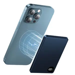 Wireless Charger, Ultra-Thin 5000mah Magnetic Wireless Charger, Qi2 Certified, 15w Fast Charging, Compatible with Magsafe, iPhone 12-17, Portable