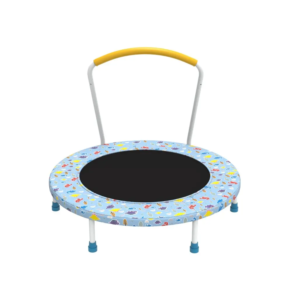 Mersco 36" Mini Kids Trampoline with Handle Rail, No-Gap Safe Frame, Indoor-Outdoors Sports Toy for 2+ Ages Toddlers Fit, Light Blue Holiday Gift, Bouncing, Easy To Set Up, High-Strength Springs, 12 Months, 36 Inches, Up To 220 Lbs