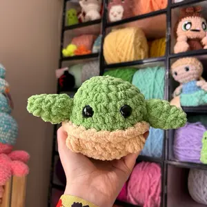 Handmade Crochet Weighted Baby Yoda Plushie