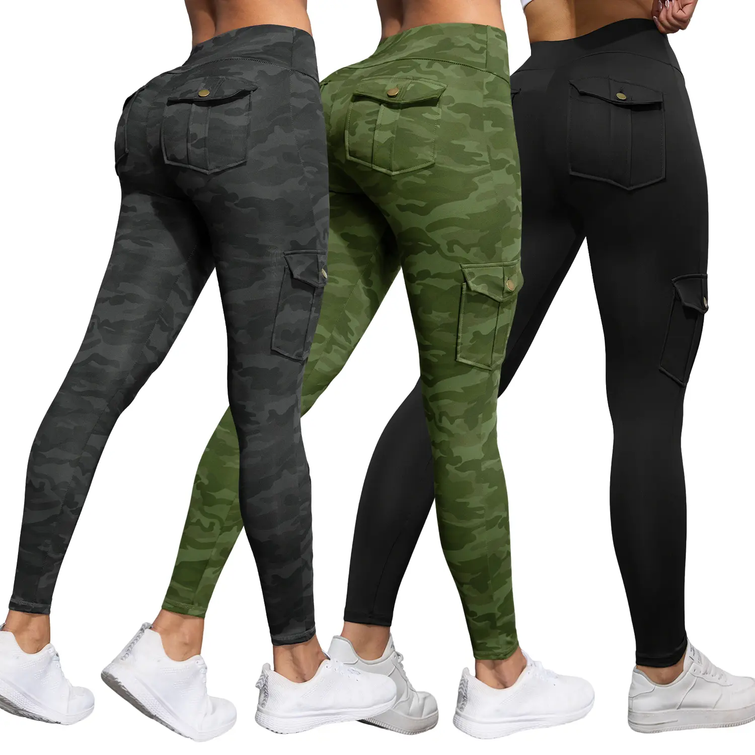 3 PACK-Black+Camouflage Green+Camouflage Grey