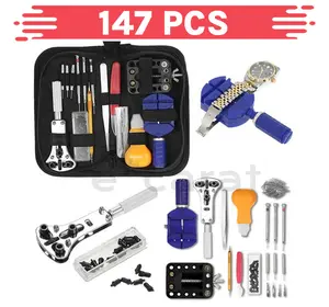 Professional 147-Piece Watch Repair Kit – Complete Watchmaker Tool Set with Case Opener, Link Pin Remover & Spring Bar Tool for DIY & Pro Use 🇺🇸 Fast Ship