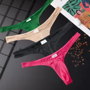 Men’s elephant trunk bulge—exported U-shaped pouch thongs for men; sexy T-back triangle briefs; ultra-comfortable, breathable green organic cotton boxers; pink/white ribbed sports nylon underwear