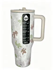 HydroJug 40oz Fall Leaf Print Insulated Tumbler with Handle 24H Cold Keep Leakproof Cup Holder Friendly Drinkware Flasks Bottles Mug