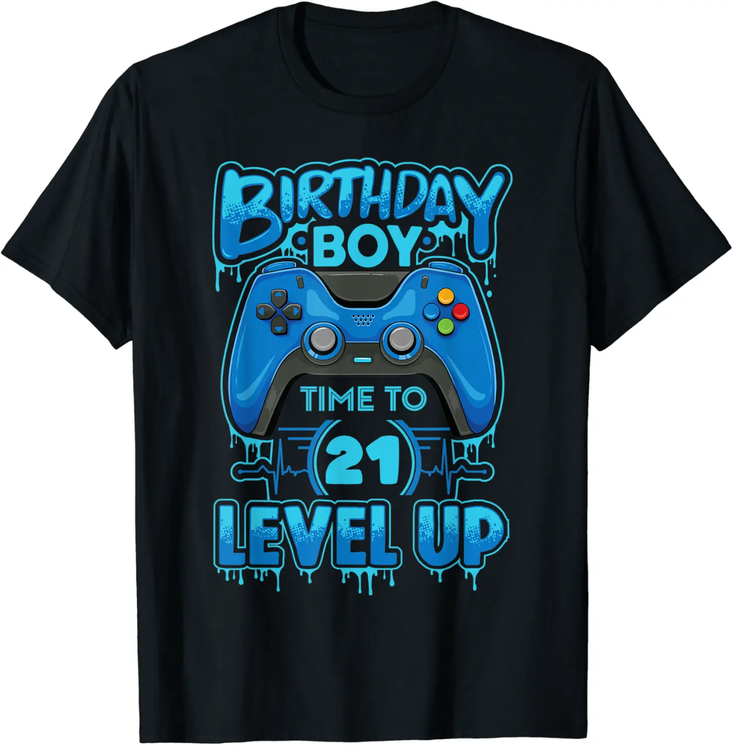 Time To Level Up 21st Birthday Boy Video Game Gamer Up 21yrs T-Shirt - Billiejofra Shop YNKB09CF1MBL9