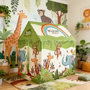 Kids Fun Castle Play Tent, Portable Foldable Playhouse, Ideal Birthday Christmas Halloween Thanksgiving Holiday Gift, No Accessories & Lights