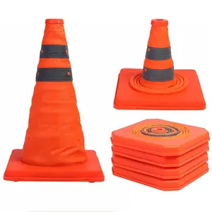 4 Pack 20 inch Collapsible Traffic Cones Multi Purpose Pop up Reflective Safety Cone(4)