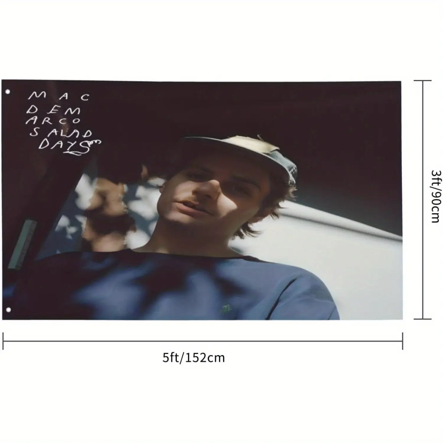 Mac Demarco Singer Tapestry Flag 3x5ft - Indoor/Outdoor Decorative Banner, Polyester Wall Hanging Backdrop for College Dorm, Bedroom  Without Metal Rings summerwins tiktokshopbacktoschool