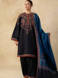 Women's Designer 3-PC Lawn Dress Set - Ready-to-Wear, Machine Embroidery, Summer Lady Clothes - Elegant, Versatile Style Ensemble (2A)