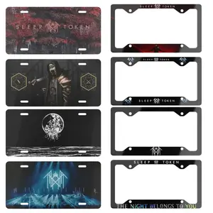 [7 Styles] Sleep Token Band Metal License Plate Frame, Truck Tag, Car Front Plate Frame, Car Accessories