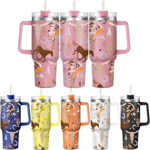 1pc, 40 oz Tumbler With Lid, Cow And Horse Funny Print 40oz Stainless Steel Water Bottle, Christmas Gifts, Thanksgiving Gifts, For Dad Son Women Mom Sisters Teacher Coworker Friend Brother