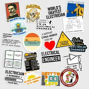 Sticker Pack 20 Electrical Engineering Vinyl Sticker, Circuit Diagram Tech Decal for Laptop
