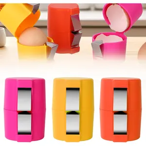 3PCS Egg Shell Opener, 2024 Eggshell Cracker for Hard Boiled Eggs, Stainless Steel Egg Peeler, Handheld Egg Seperator Tool, Quick Egg Breaker for Kitchen No Brand