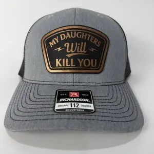 MY DAUGHTERS WILL KILL YOU Leather Patch Hat Richardson 112