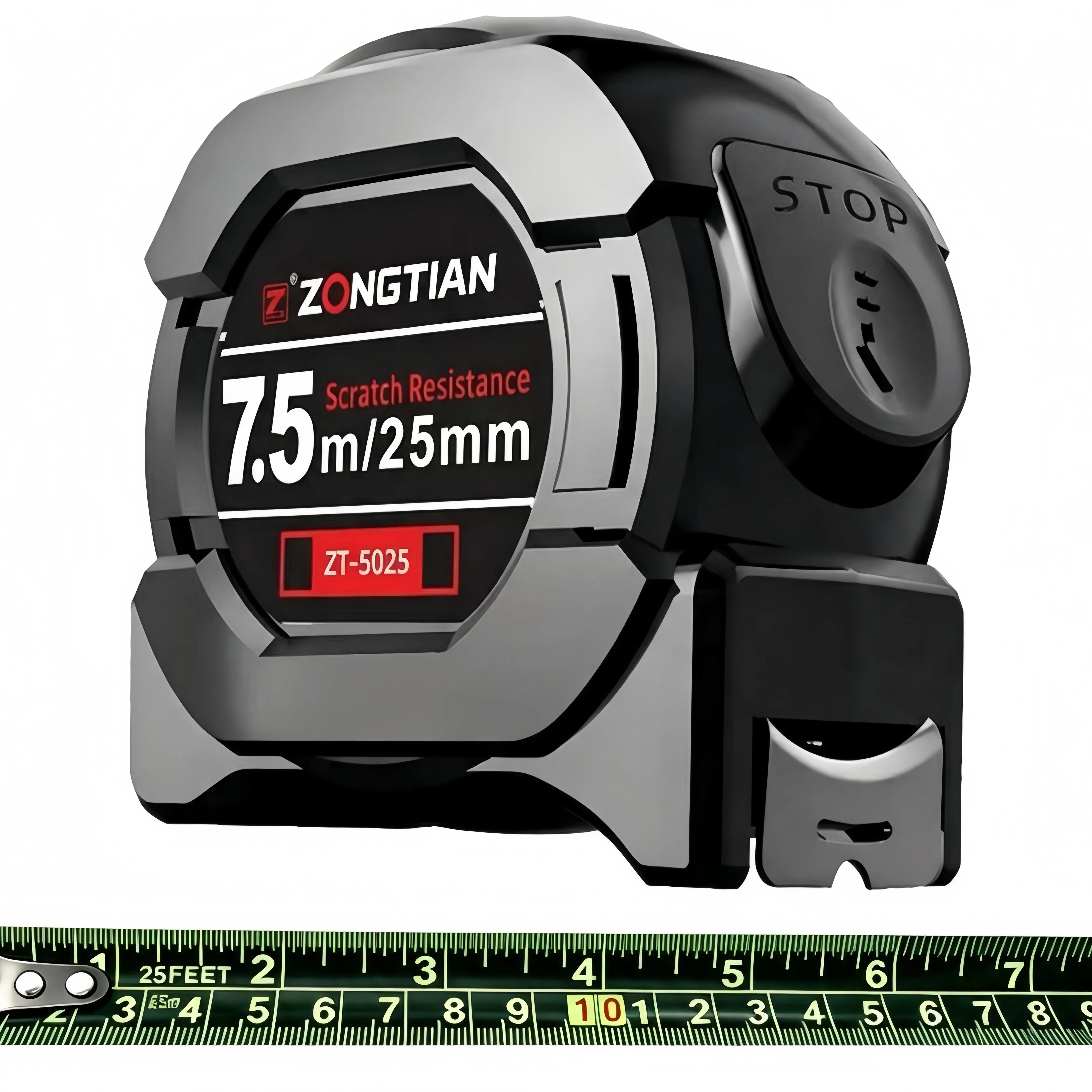25 FT/7.5 M Self Locking Tape Measure, 1 Count High Precision Tape Measure, Fluorescence Wear Resistant Tape Measure for Night Work and Measurement Work, Durable Retractable Measuring Tape