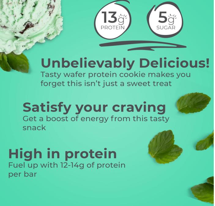 Power Crunch Protein Wafer Bars, High Protein Snacks with Delicious Taste, Chocolate Mint, 1.4 Ounce (12 Count)
