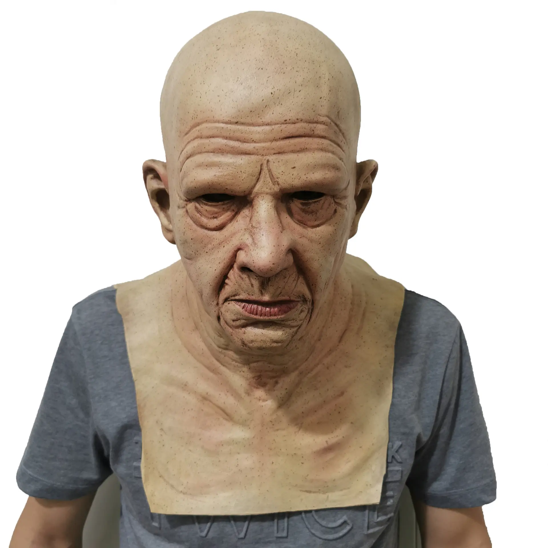 Embrace Your Golden Era – 3D Realistic Elder Mask, Lightweight Vintage Latex Art for Halloween, Cosplay & Storytelling Moments