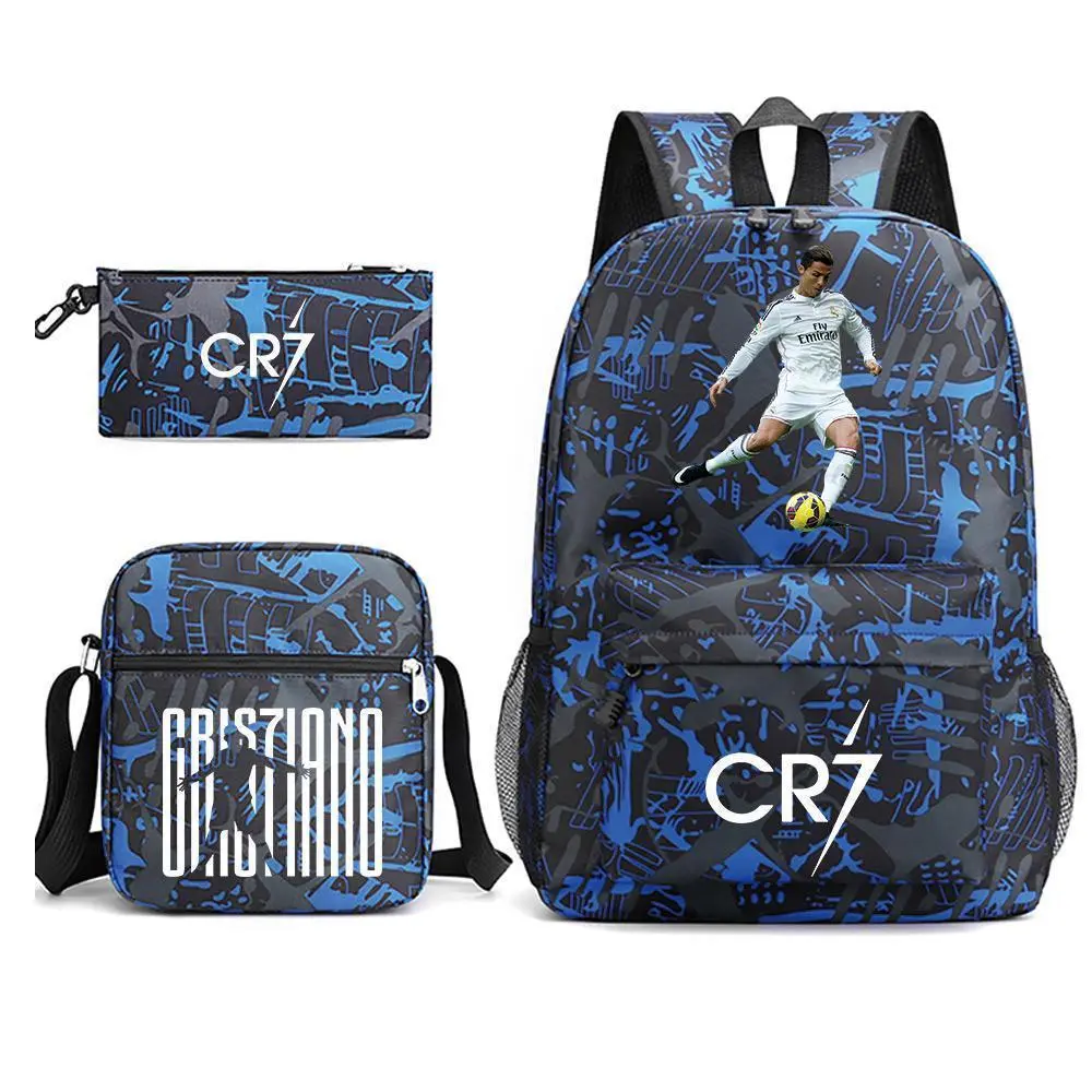 CR7 Backpacks Simple Style Lightweight Boys Girls School Bags Capacity Teens Laptop Backpack Women Men Travel Mochilas 3pcs