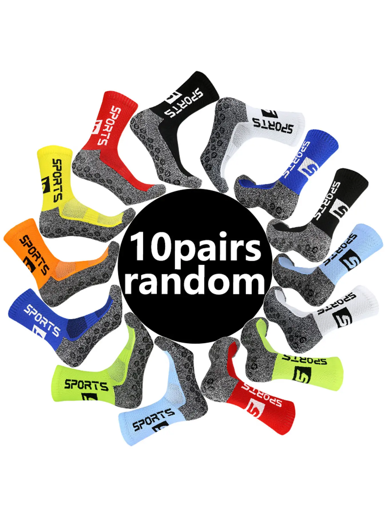 Men Women Sports Socks, Anti-Slip Silicone Round Toe Football Socks, Breathable Professional Training Soccer Socks, Spring & Fall Fitted Style, Athletic Grip Sock, Grip Socks