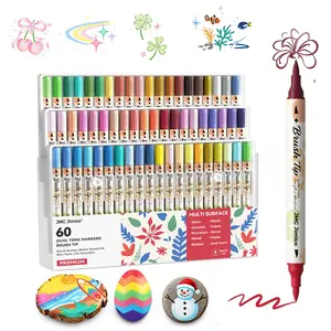 JMC Jimico Acrylic Paint Markers: Professional Dual Tips for Canvas, Wood, Glass & Fabric | High Opacity, No Bleed, Permanent & Quick-Drying | Perfect for DIY, Home Decor & Craft Enthusiasts